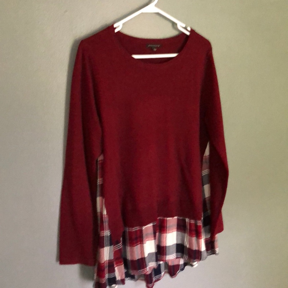 Sweater/Flannel Combo Top